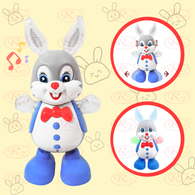 Jucarie interactiva bebe Iepurasul dansator cu Lumini si Muzica