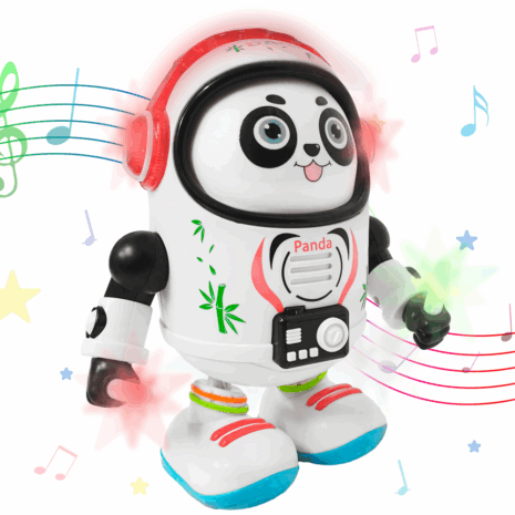 Jucarie interactiva bebe Panda Cosmonaut cu Lumini si Muzica