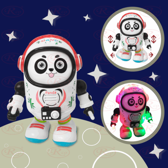 Jucarie interactiva bebe Panda Cosmonaut cu Lumini si Muzica