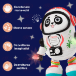 Jucarie interactiva bebe Panda Cosmonaut cu Lumini si Muzica