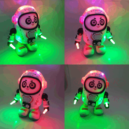 Jucarie interactiva bebe Panda Cosmonaut cu Lumini si Muzica