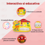 Jucarie interactiva bebe Pianina galbena Catelus cu lumini