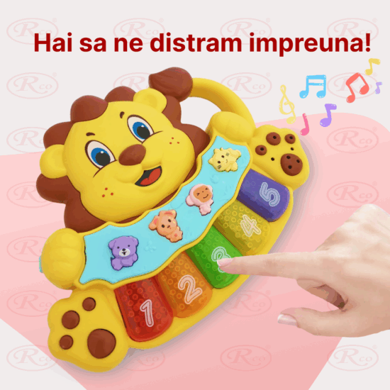 Jucarie-interactiva-copii-Mini-pianina-Leul-muzical-si-luminos