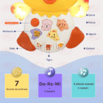 Jucarie interactiva copii Ratusca muzicala cu animale si lumina