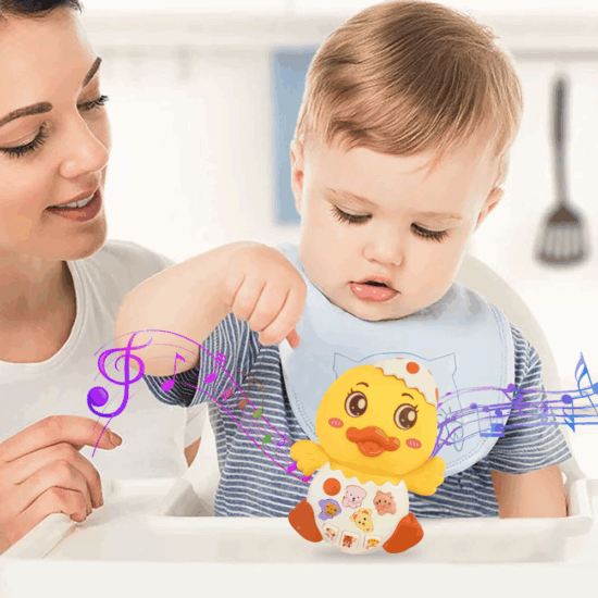 Jucarie interactiva copii Ratusca muzicala cu animale si lumina