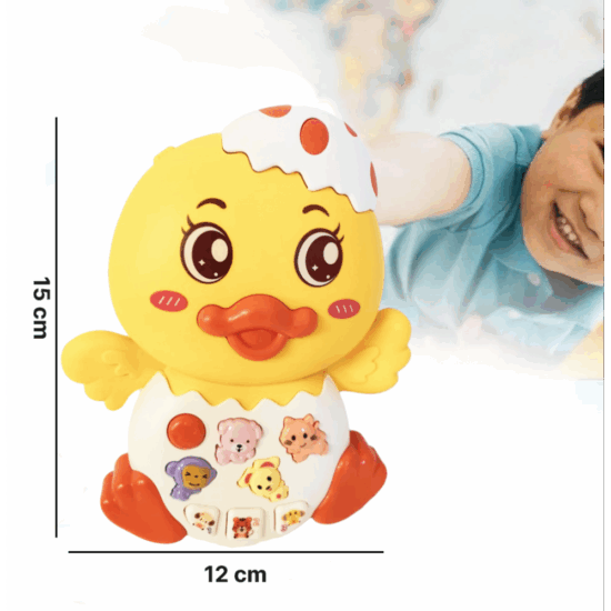 Jucarie interactiva copii Ratusca muzicala cu animale si lumina