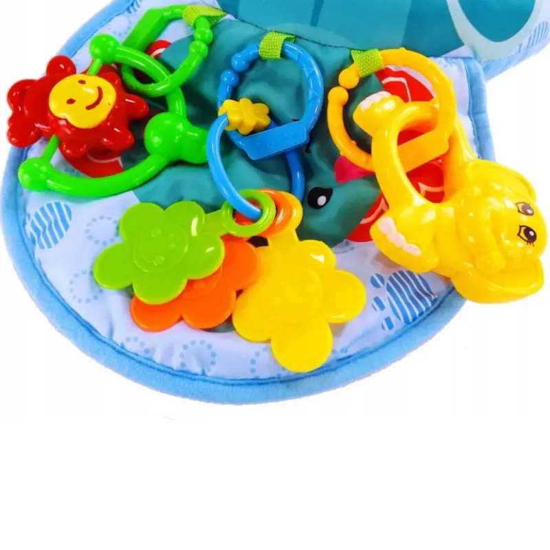 Perna pentru burtica si cap Elefantul cu accesorii bebe Zornaitori