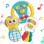 Set 3 Jucarii interactive bebe Volan Telefon si Chei cu lumini