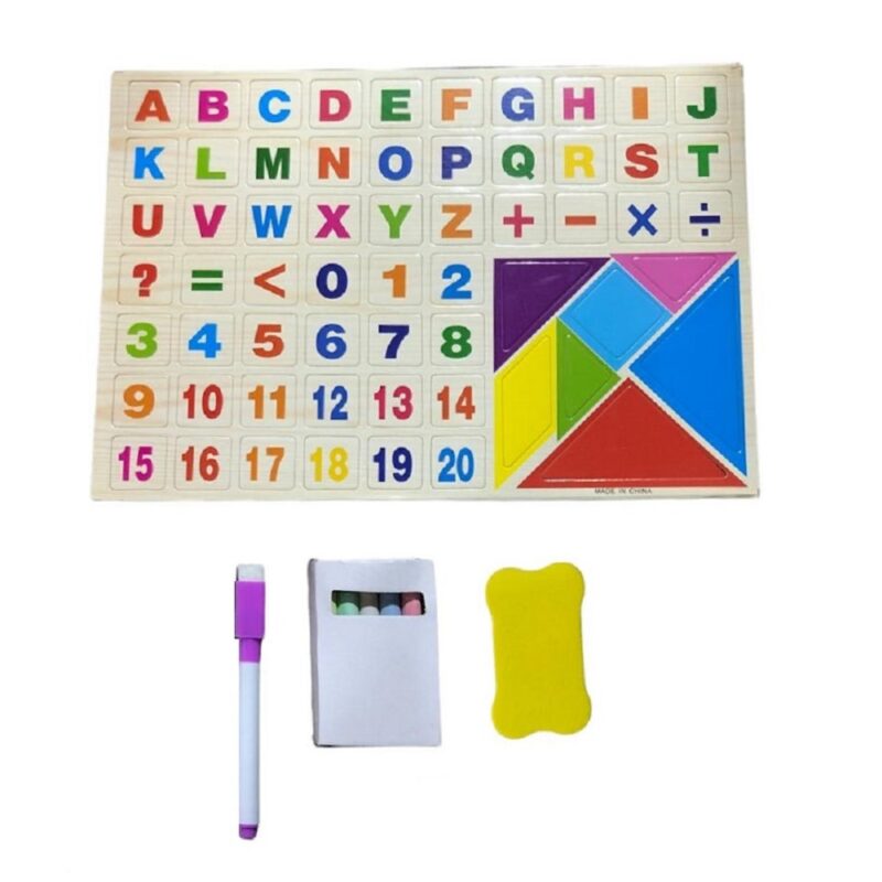 Tabla magnetica lemn cu Rola hartie Abac Ceas Litere si cifre