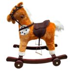 Balansoar bebe din plus Calutul Maro deschis muzical cu roti