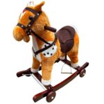 Balansoar bebe din plus Calutul Maro deschis muzical cu roti