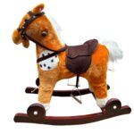 Balansoar bebe din plus Calutul Maro deschis muzical cu roti