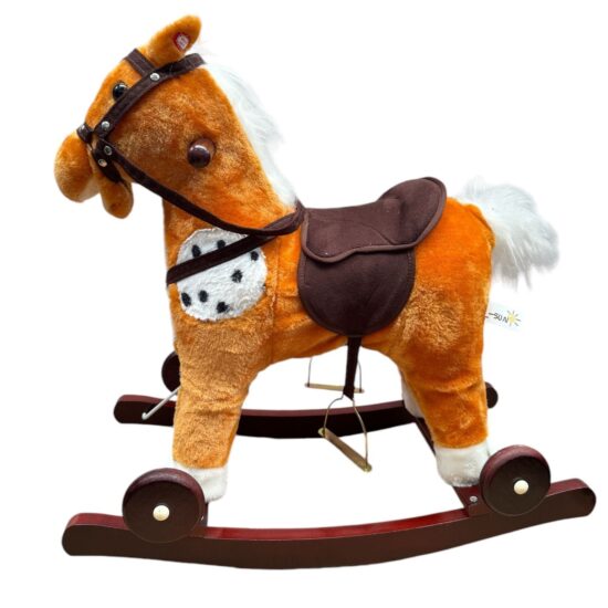 Balansoar bebe din plus Calutul Maro deschis muzical cu roti