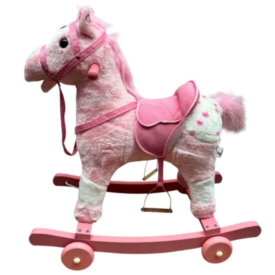 Balansoar bebe din plus Calutul Roz Leagan muzical cu roti