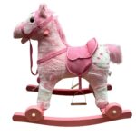 Balansoar bebe din plus Calutul Roz Leagan muzical cu roti