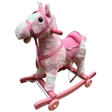Balansoar bebe din plus Calutul Roz Leagan muzical cu roti