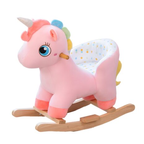 Balansoar plus muzical Unicornul roz Spatar Centura de siguranta