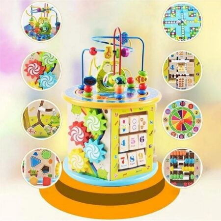 Centru Activitati Broscuta Cub multifunctional 8in1 din lemn