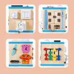 Cub Busy Board cu Mecanisme Jocuri educative Incuietori