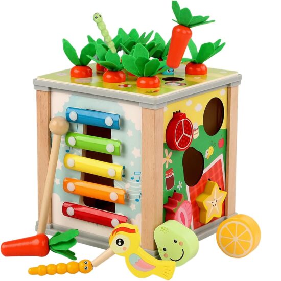 Cub activitati Montessori 6in1 Pescuieste Sorteaza Citeste Ceasul Cub activitati Montessori 6in1 Pescuieste Sorteaza Citeste Ceasul