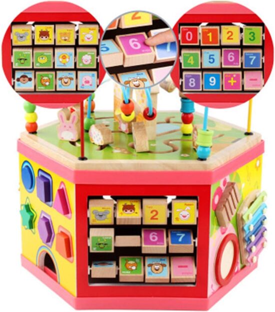 Cub educativ Hexagon Labirint 3D Activitati Montessori copii