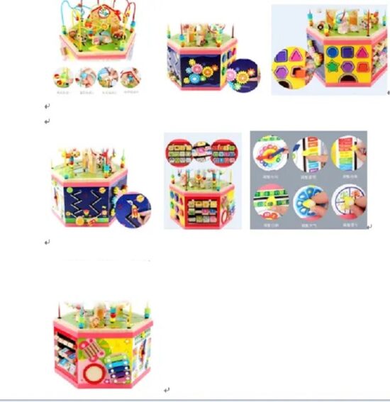 Cub educativ Hexagon Labirint 3D Activitati Montessori copii