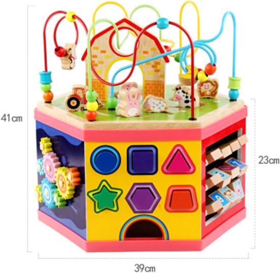 Cub educativ Hexagon Labirint 3D Activitati Montessori copii