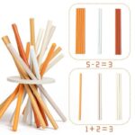 Joc Educativ Cilindru Montessori cu bile si betisoare din lemn