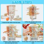 Joc Educativ Cilindru Montessori cu bile si betisoare din lemn