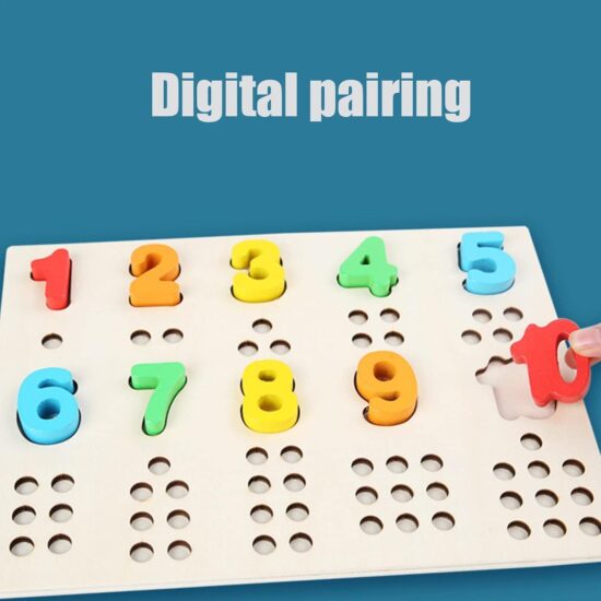 Joc Montessori Asociere Numarare Indemanare Culori si Cifre