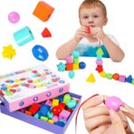 Joc de snuruit cu Forme geometrice din lemn 42 piese