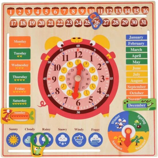 Joc multifuctional educativ Calendar cu Ceas Anotimpurile Zilele