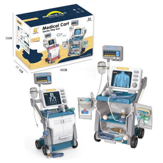 Jucarie Carucior medical cu Raze X Set doctor Trusa medicala