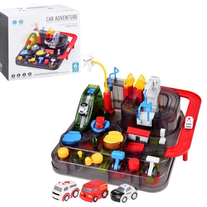 Jucarie Parcare cu obstacole Pista masini Salvare Politie Pompieri