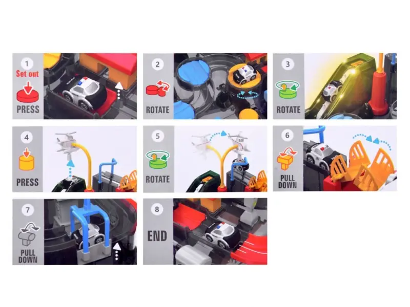 Jucarie Parcare cu obstacole Pista masini Salvare Politie Pompieri