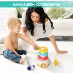 Jucarie Stivuire Ratusca Piramida cu oua si Forme geometrice