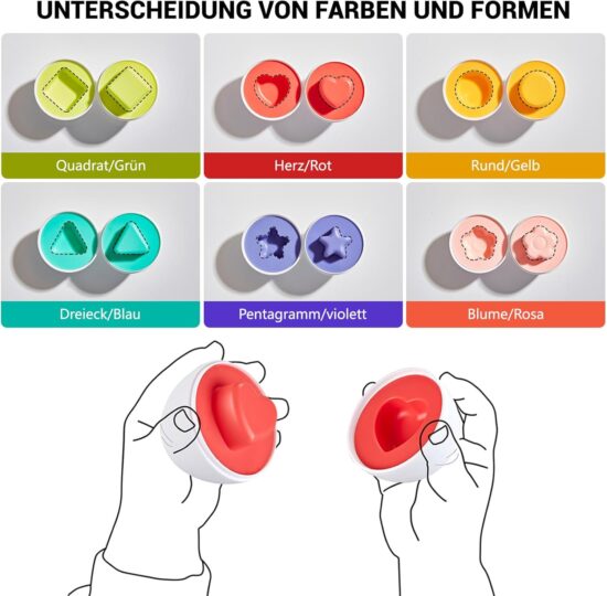 Jucarie Stivuire Ratusca Piramida cu oua si Forme geometrice