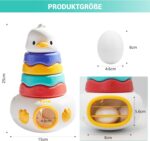 Jucarie Stivuire Ratusca Piramida cu oua si Forme geometrice