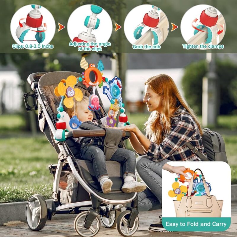 Jucarie de agatat bebelusi pentru Patut Carucior cu Zornaitori