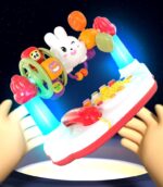 Jucarie muzicala Pianina Iepuras cu zornaitori pentru bebe