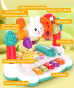 Jucarie muzicala Pianina Iepuras cu zornaitori pentru bebe