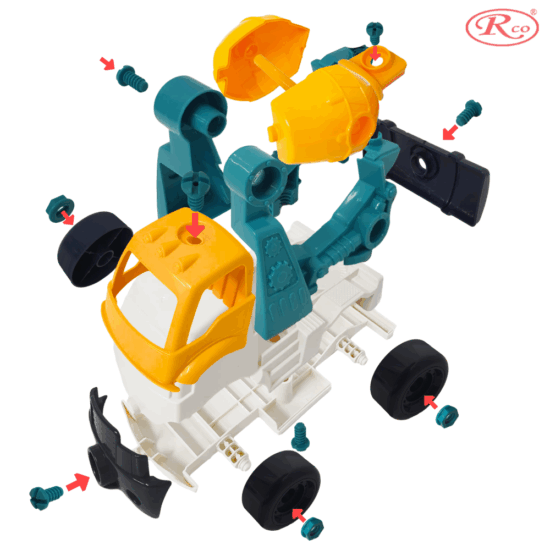 Jucarie pentru motricitate DIY Betoniera demontabila Asambleaza