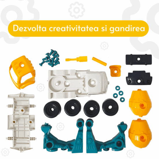 Jucarie pentru motricitate DIY Betoniera demontabila Asambleaza