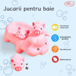 Set Jucarii bebe pentru baie Familia purcelusilor cu sunete