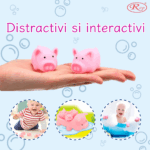 Set Jucarii bebe pentru baie Familia purcelusilor cu sunete