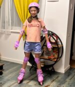 Set Role reglabile Roz Smile Pozitionarea rotilor liniar Lumini LED