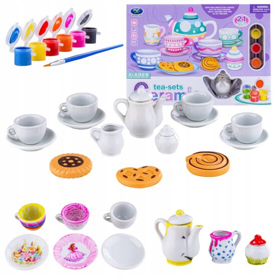 Set creativ Ceai Vase pentru colorat din ceramica Pictam manual