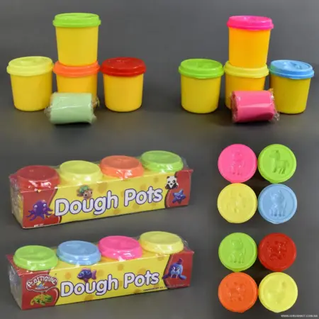 Set stampile Modelare cu 4 recipiente cu plastilina colorata