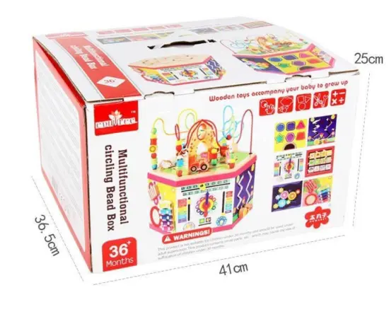 Cub educativ Hexagon Labirint 3D Activitati Montessori copii