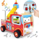Banc de lucru Masina de Pompieri Montessori lumini sunete Busy